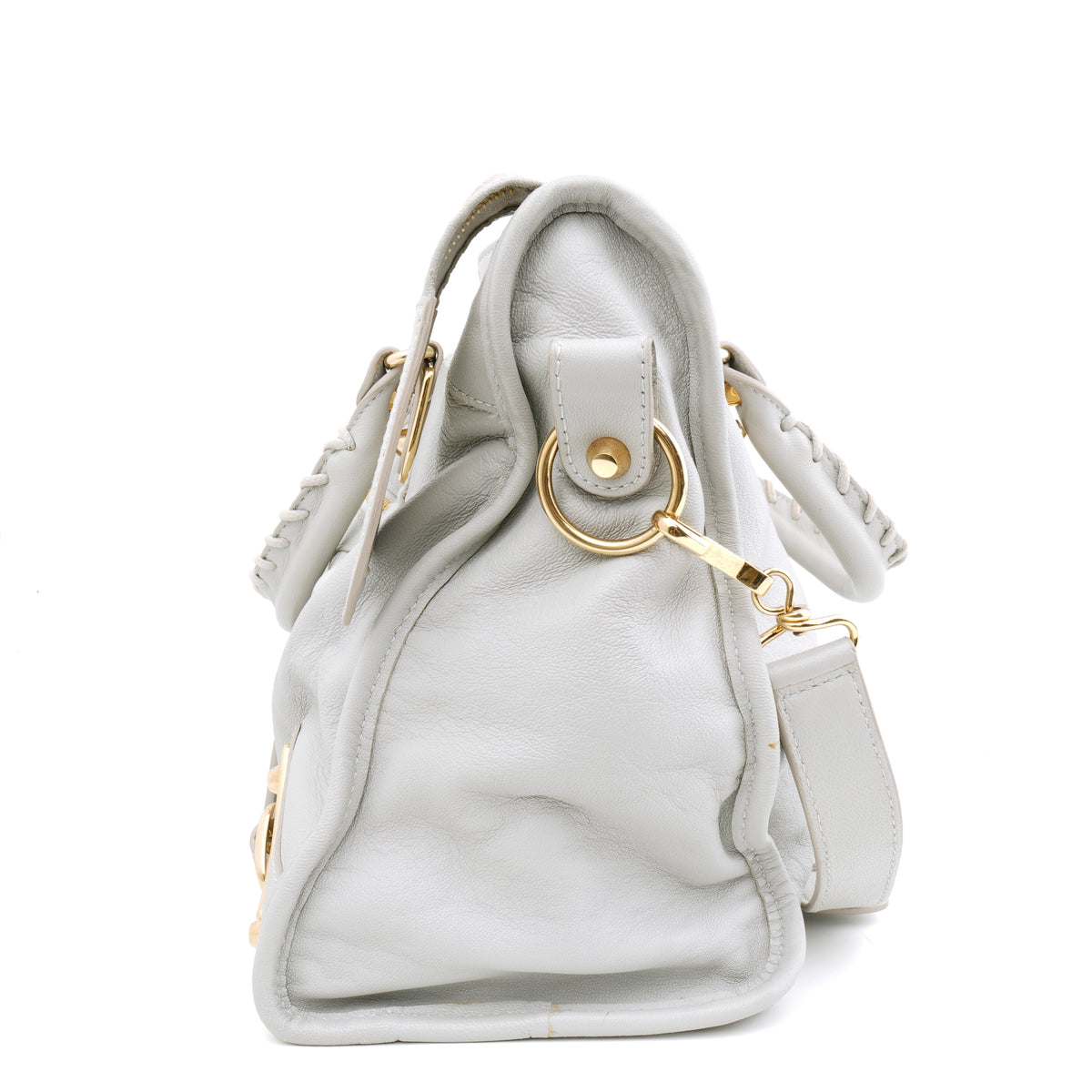 Balenciaga Medium City Metallic Edge Light Gray GHW
