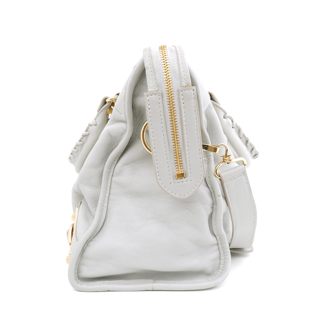 Balenciaga Medium City Metallic Edge Light Gray GHW