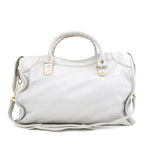 Balenciaga Medium City Metallic Edge Light Gray GHW