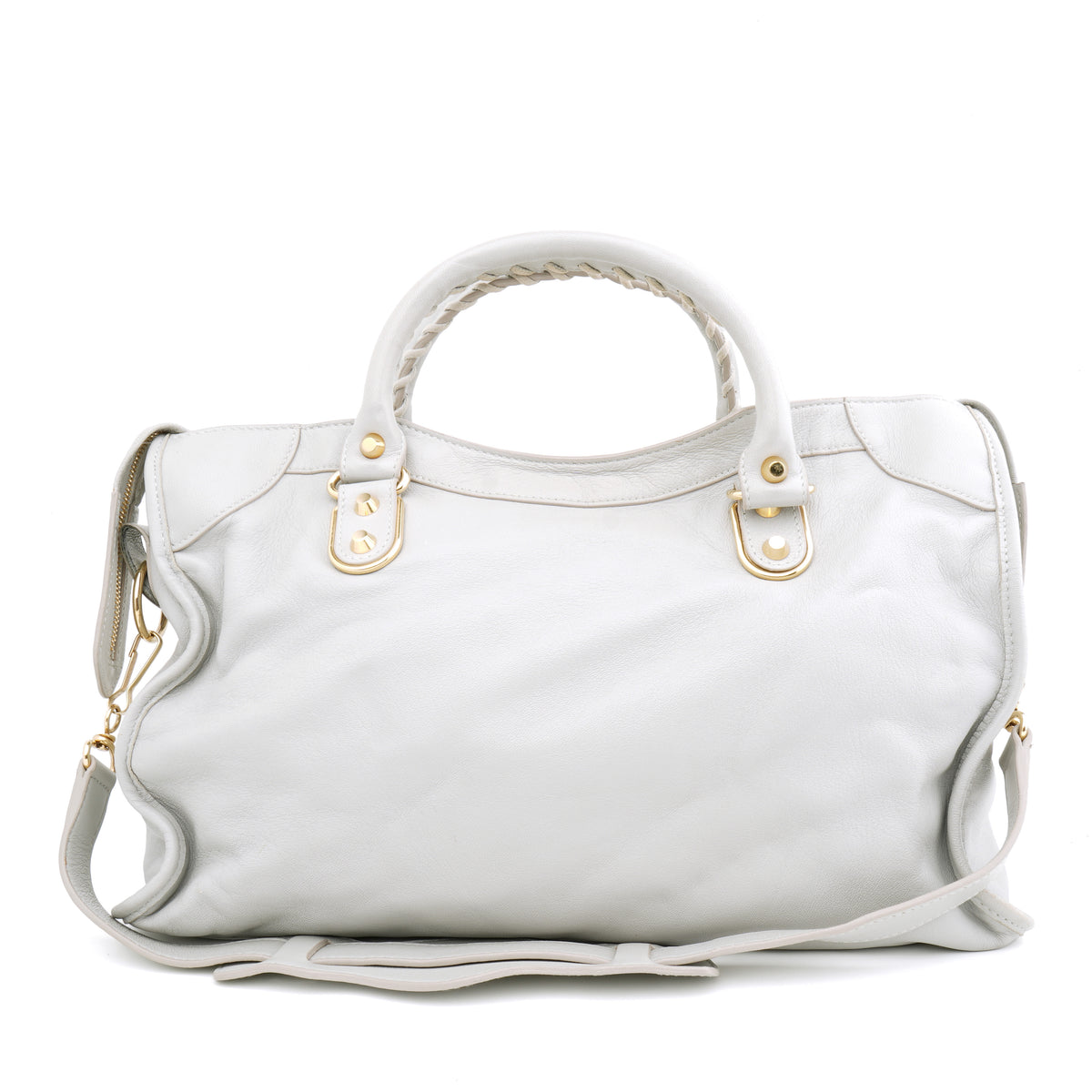 Balenciaga Medium City Metallic Edge Light Gray GHW