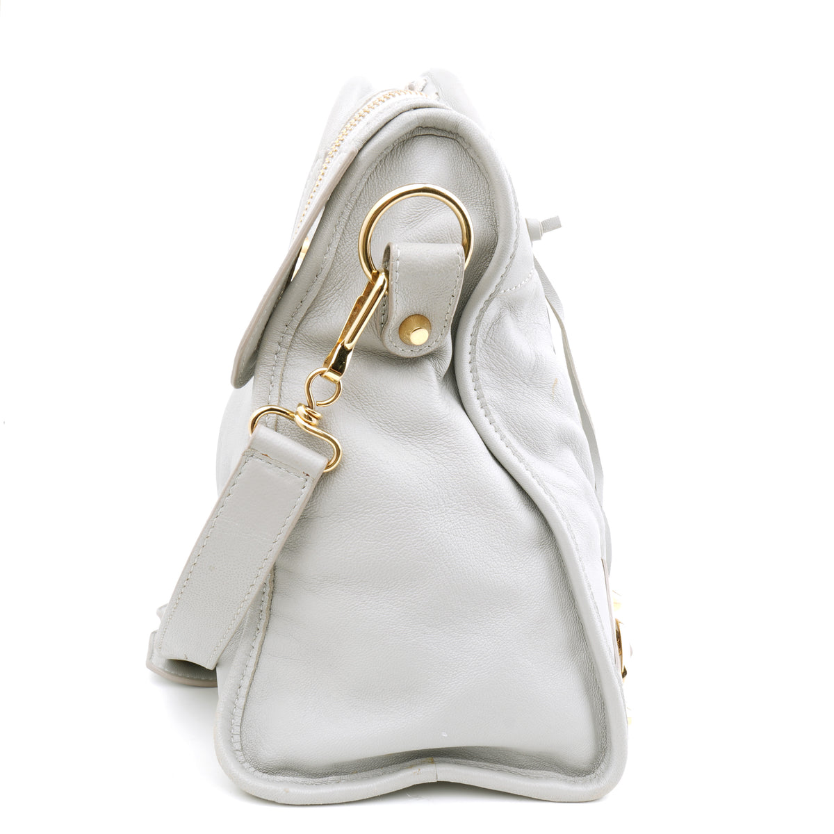 Balenciaga Medium City Metallic Edge Light Gray GHW