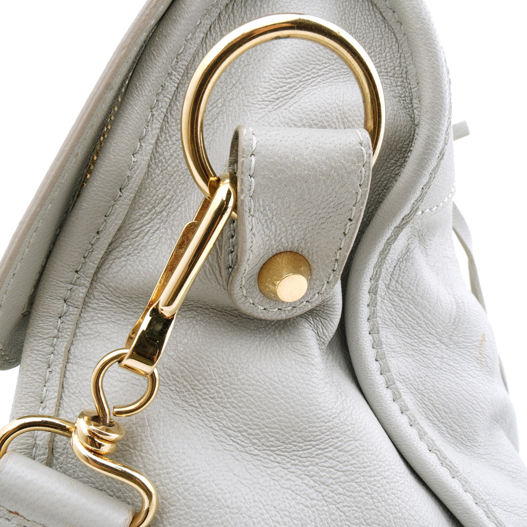 Balenciaga Medium City Metallic Edge Light Gray GHW