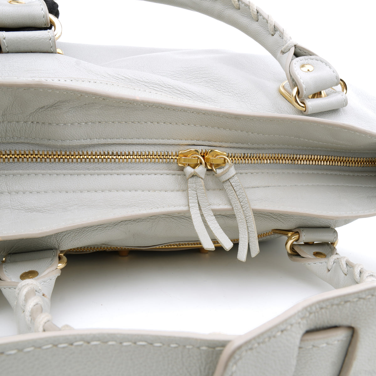 Balenciaga Medium City Metallic Edge Light Gray GHW