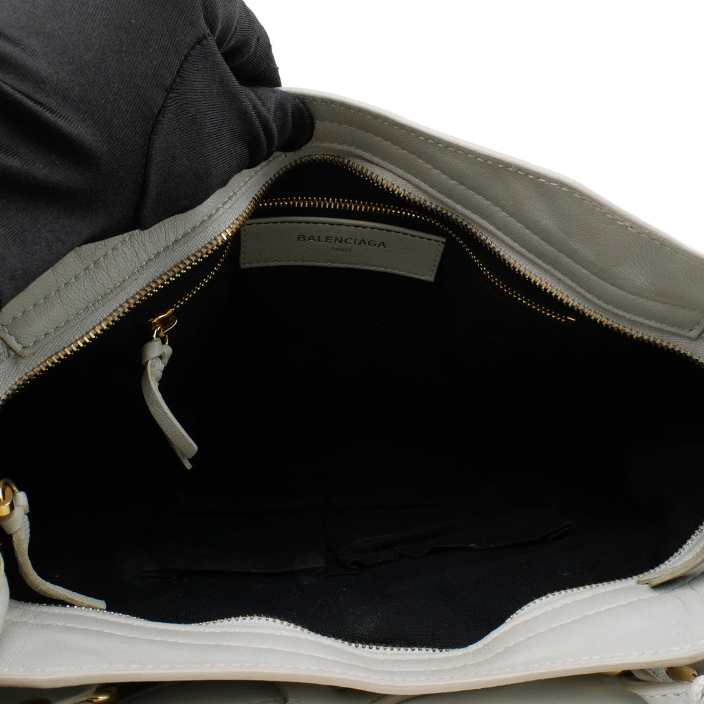 Balenciaga Medium City Metallic Edge Light Gray GHW