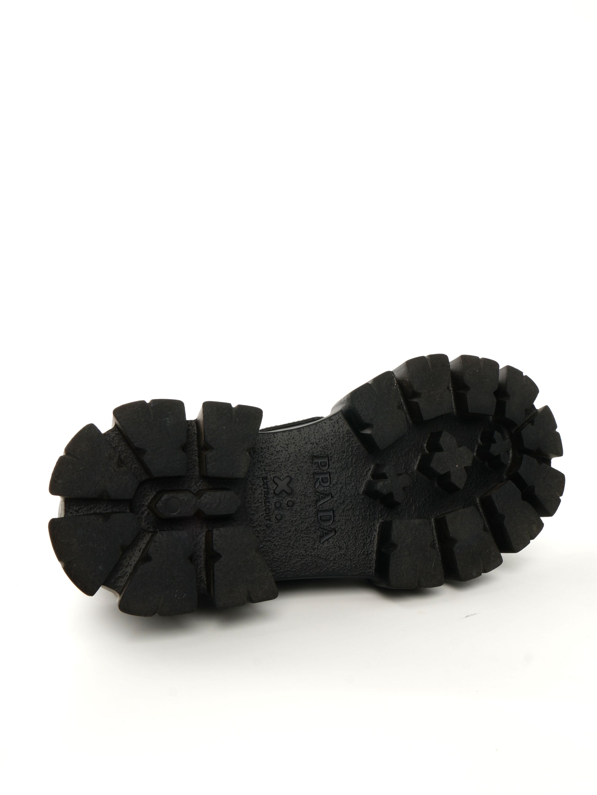Prada Spazzolato Triangle Logo Monolith Loafers 37