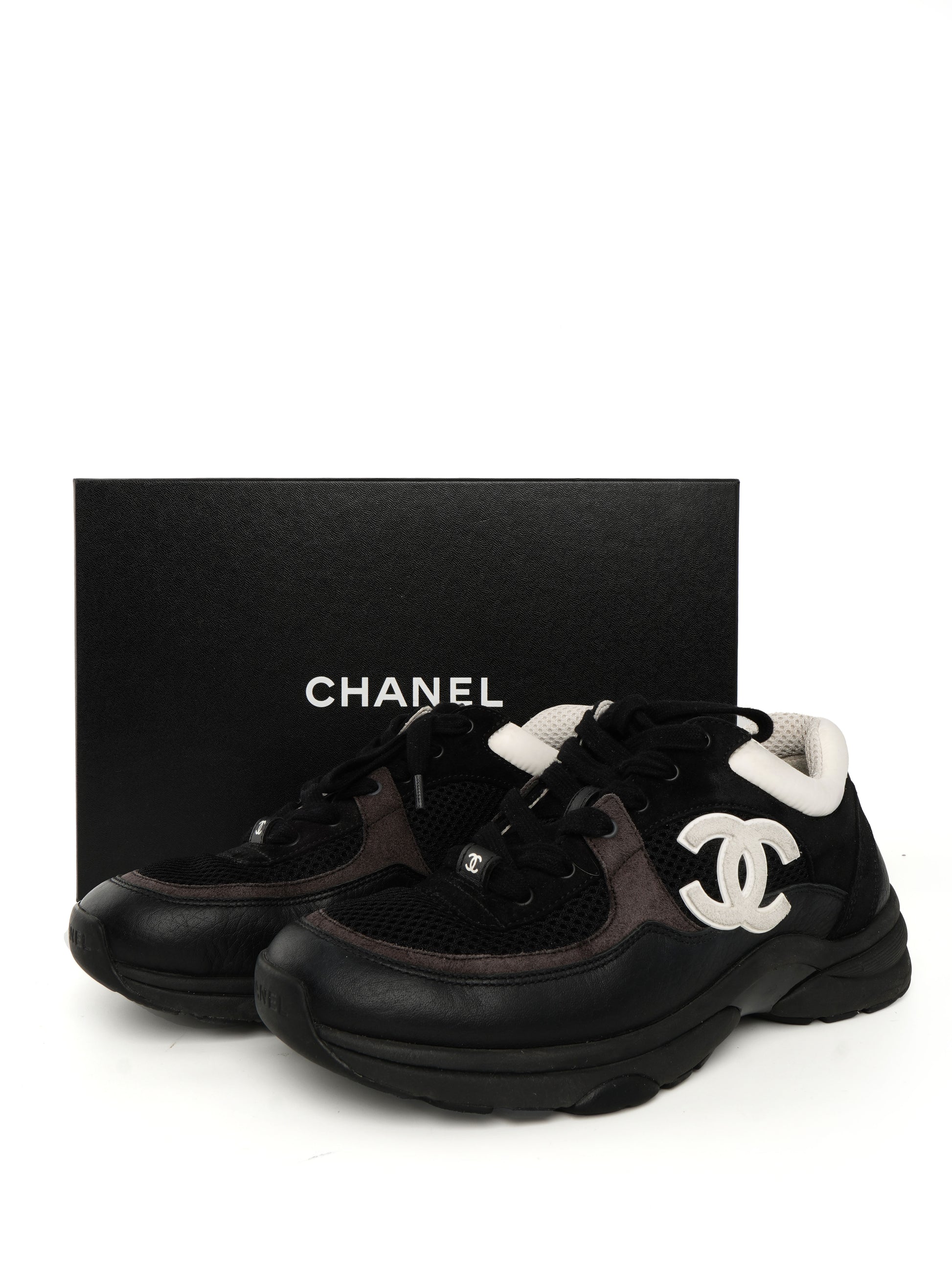 Chanel Mesh Suede Sneakers 37.5