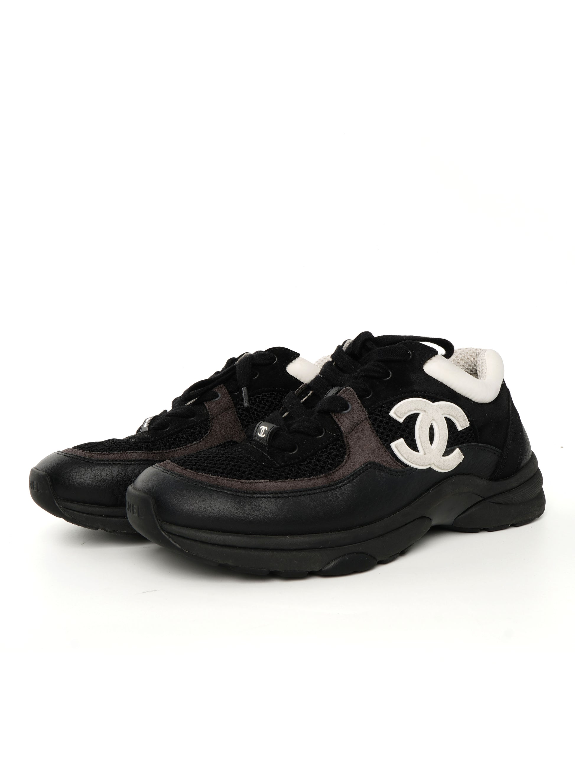 Chanel Mesh Suede Sneakers 37.5