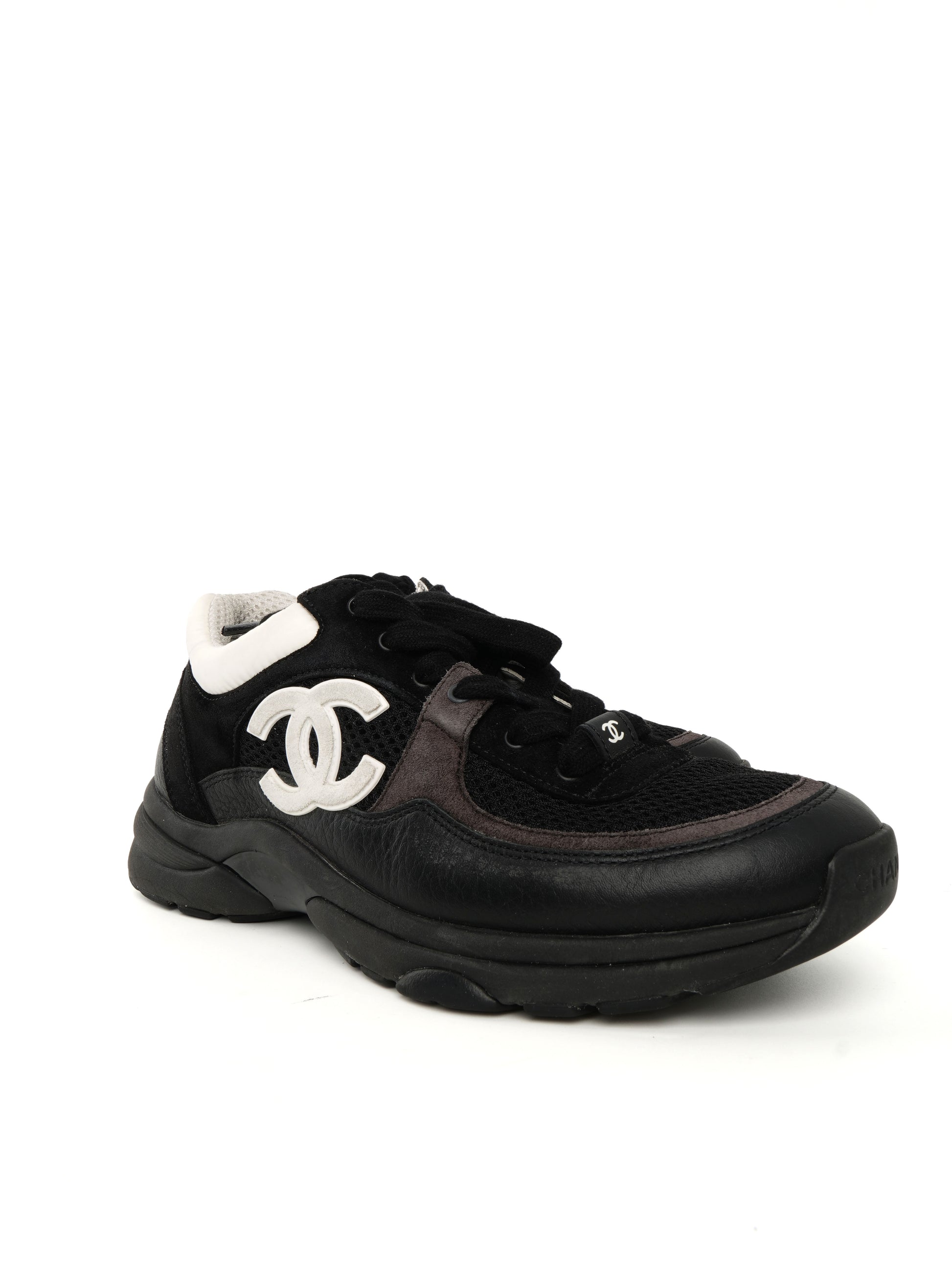 Chanel Mesh Suede Sneakers 37.5