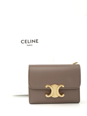 Celine Triomphe Compact Wallet with Coin Purse