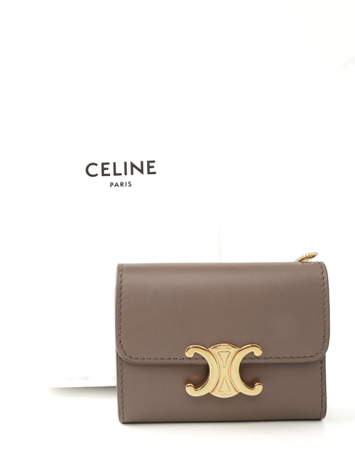 Celine Triomphe Compact Wallet with Coin Purse
