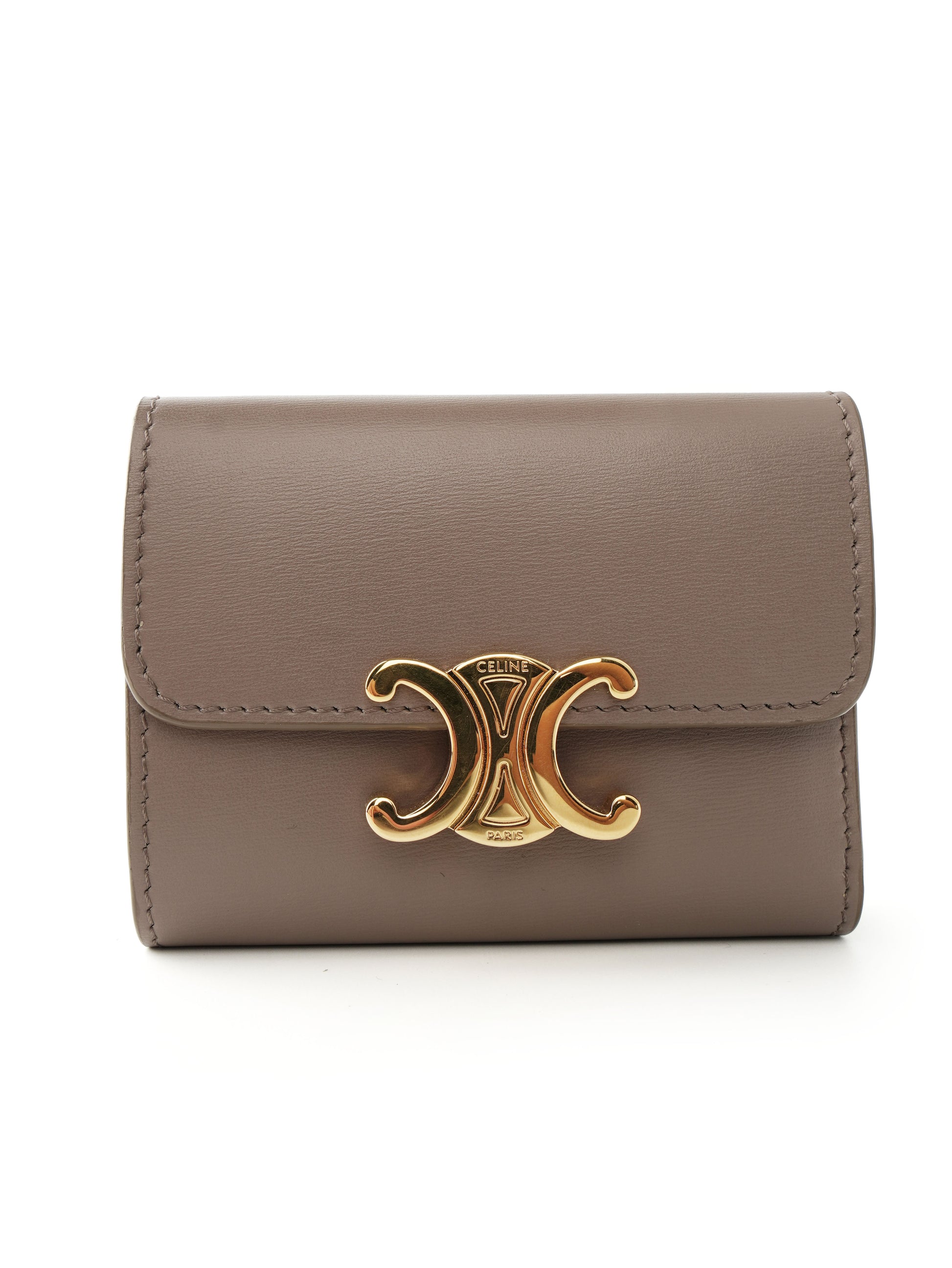 Celine Triomphe Compact Wallet with Coin Purse