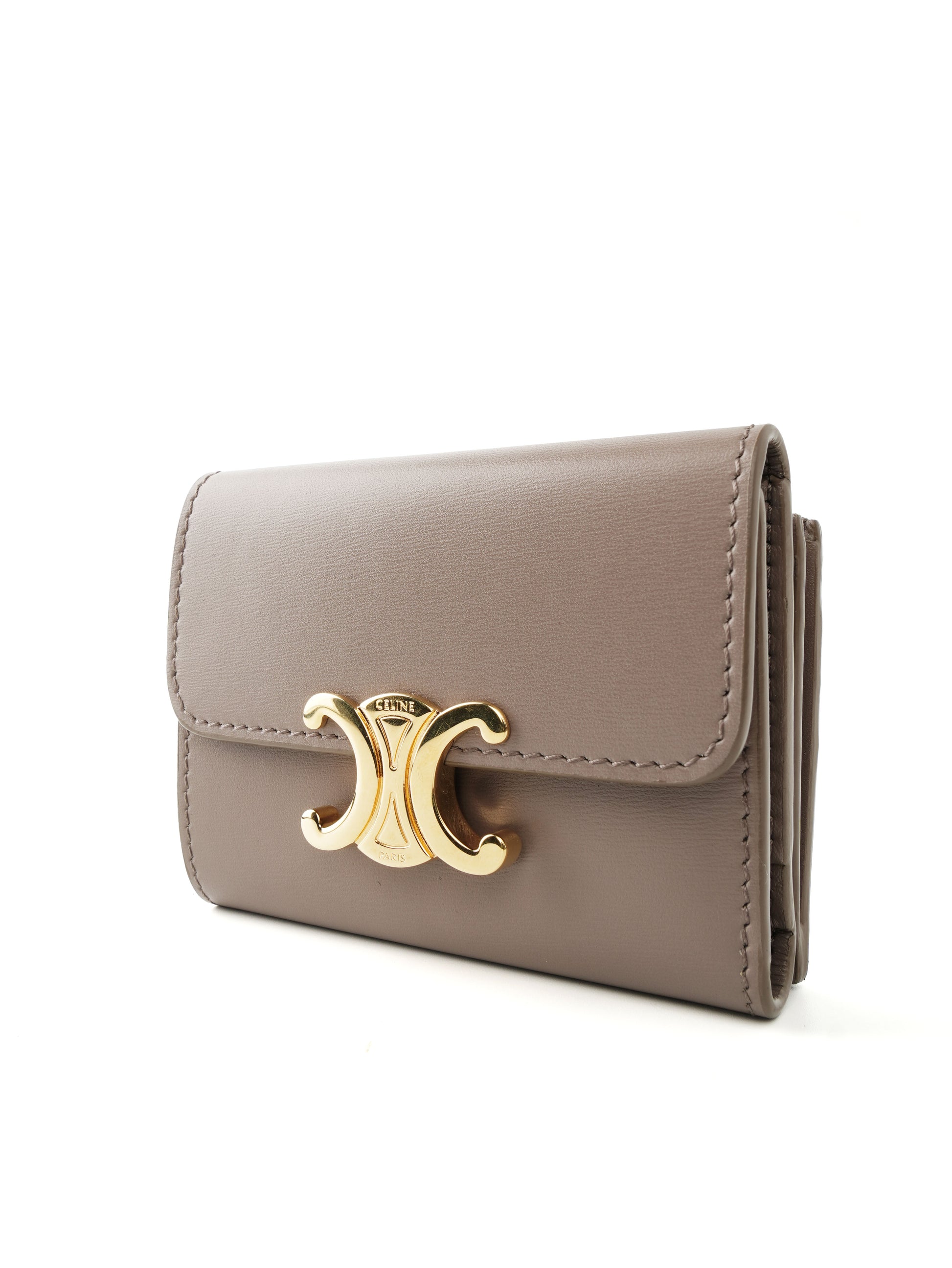 Celine Triomphe Compact Wallet with Coin Purse