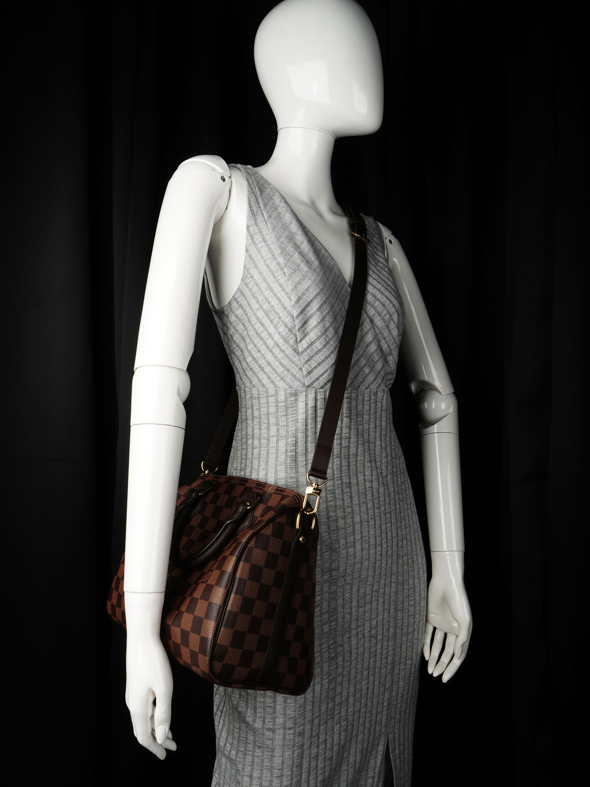 Louis Vuitton Speedy 25 Bandouliere Damier Ebene