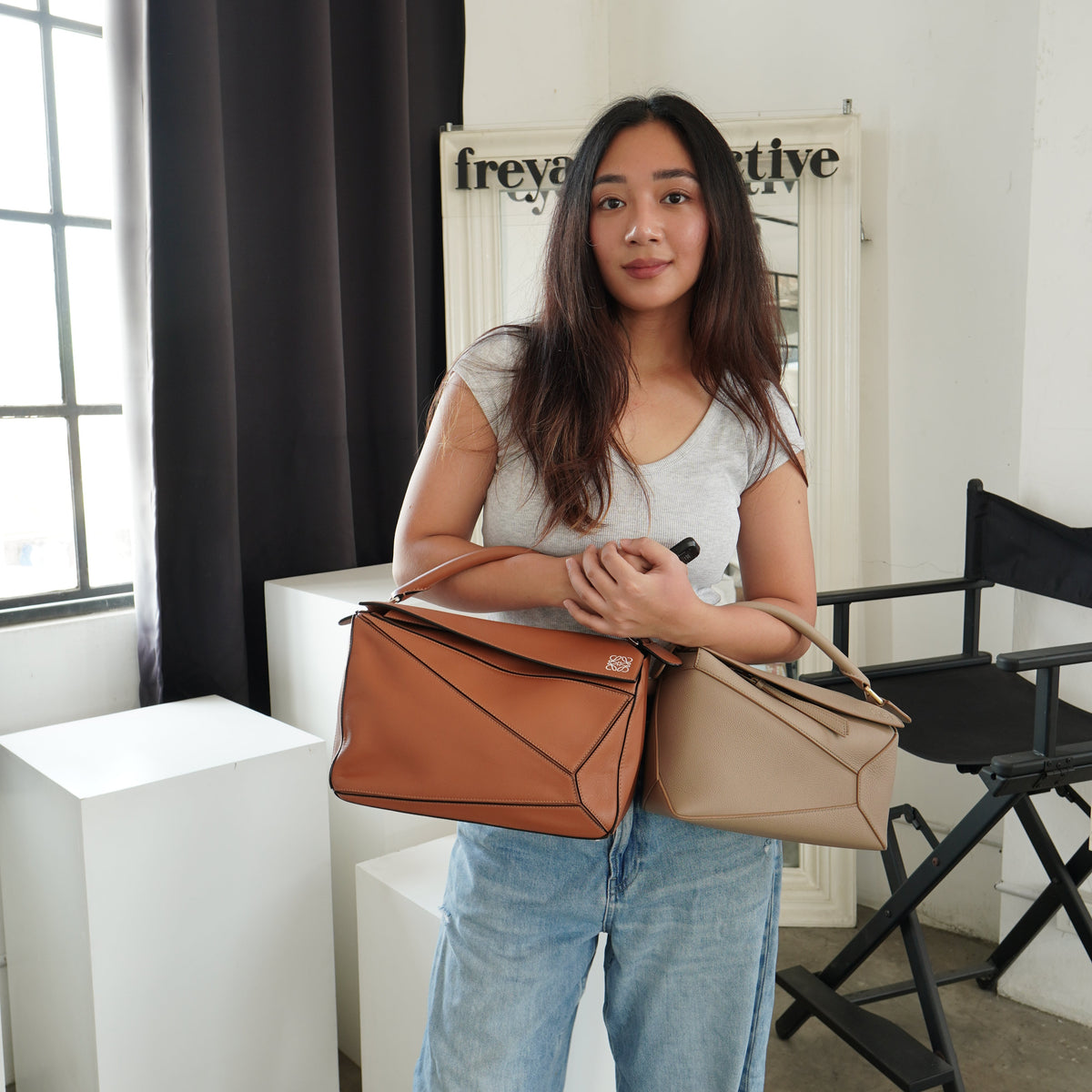 Loewe Puzzle Medium Tan Classic Calfskin