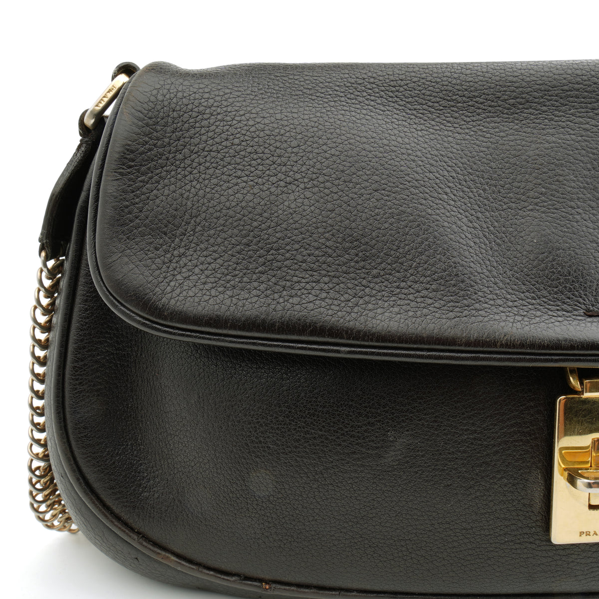 Prada Chainmail Flap Bag Dark Brown