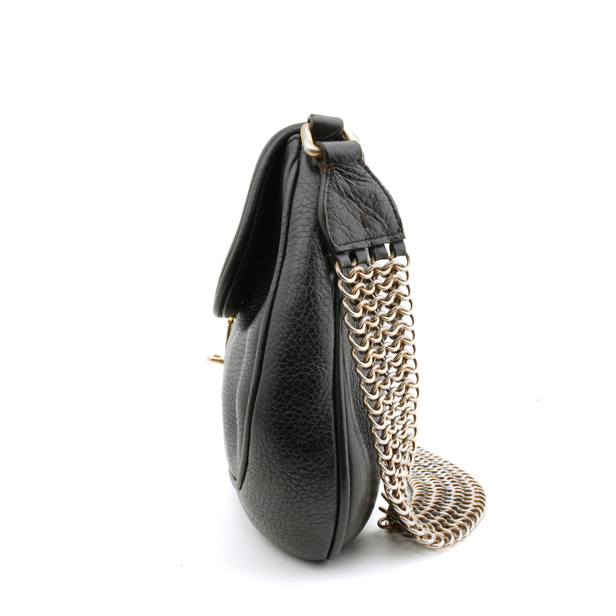 Prada Chainmail Flap Bag Dark Brown