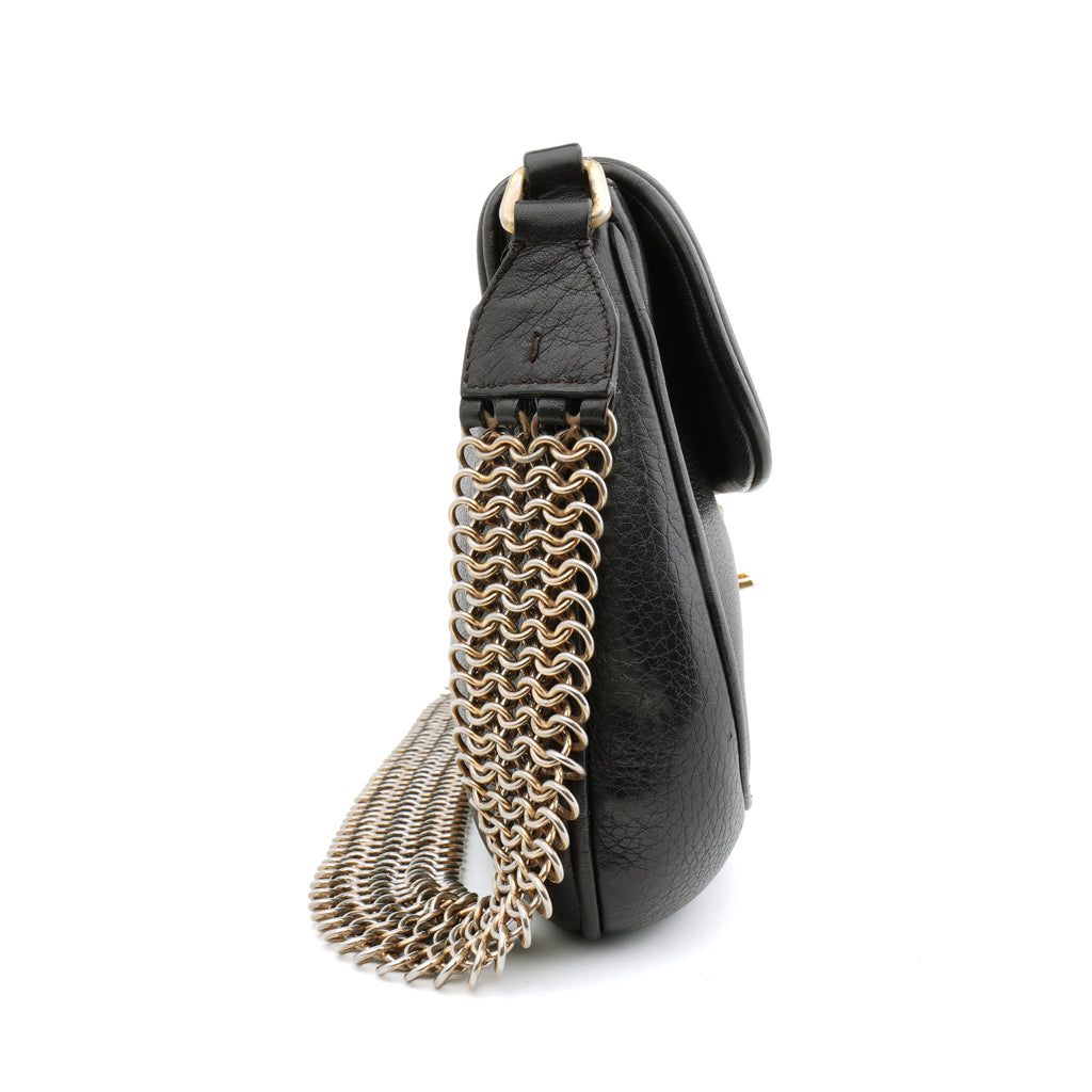 Prada Chainmail Flap Bag Dark Brown