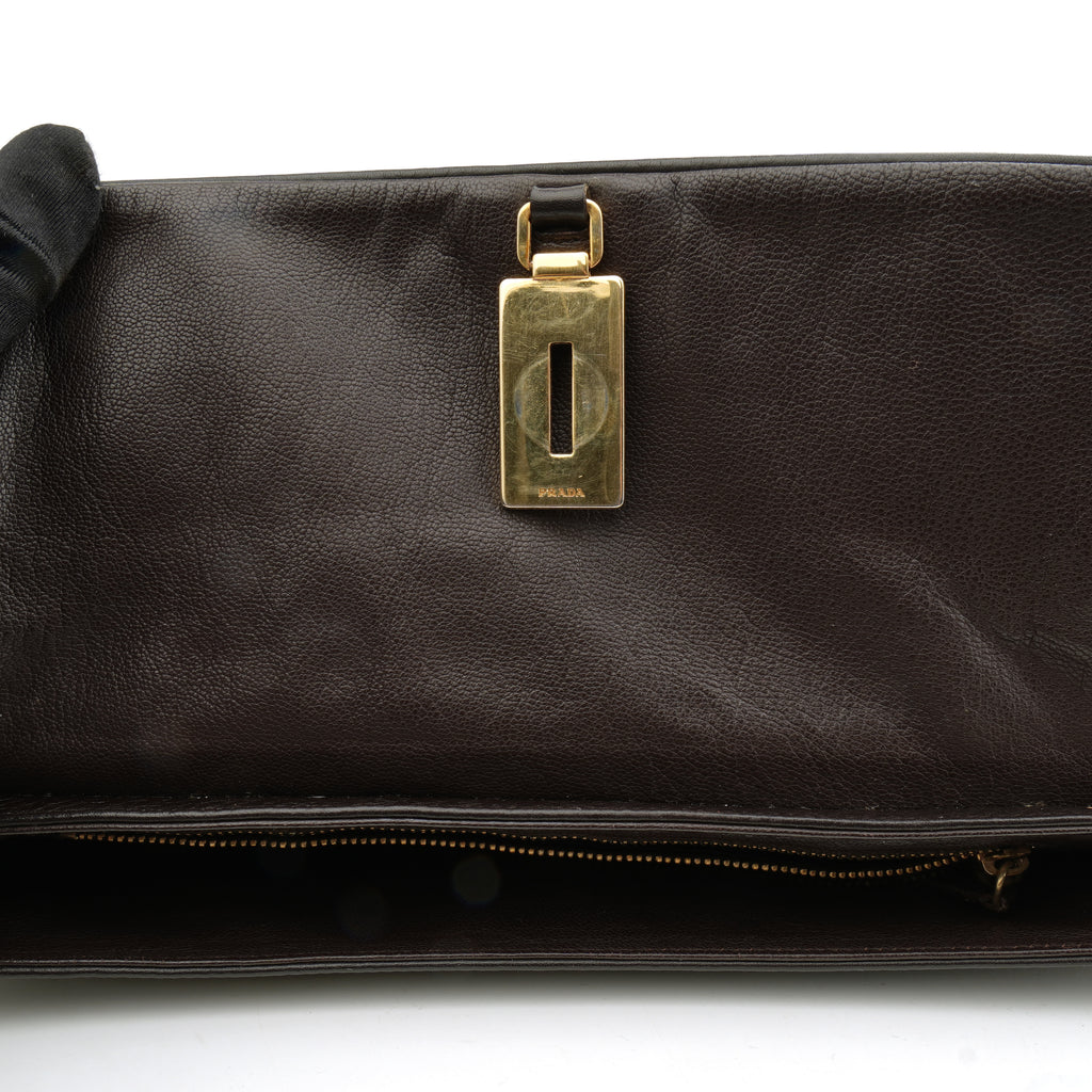 Prada Chainmail Flap Bag Dark Brown