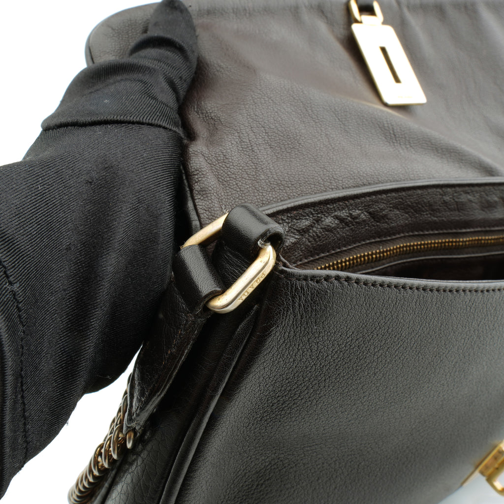 Prada Chainmail Flap Bag Dark Brown