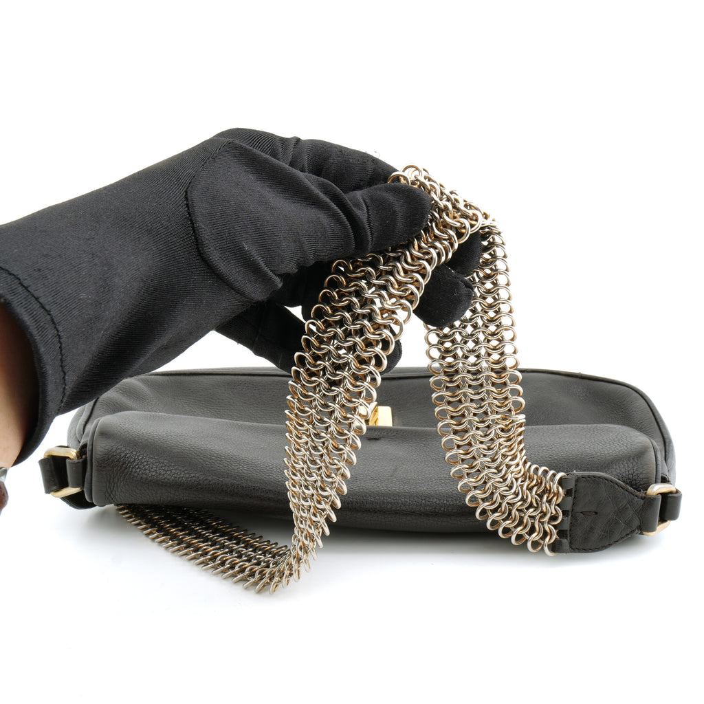 Prada Chainmail Flap Bag Dark Brown