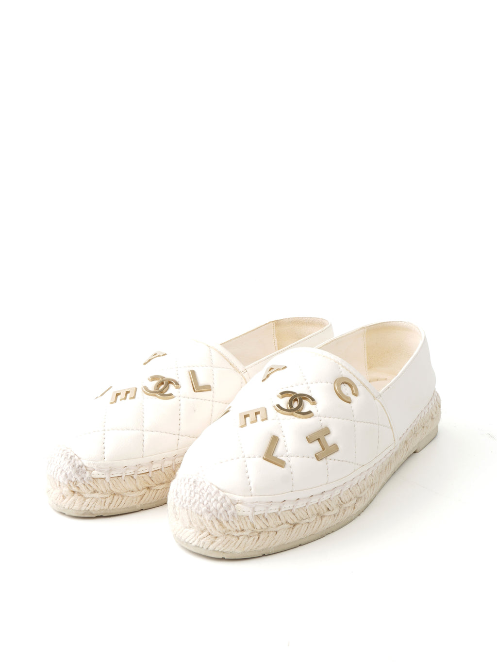 Chanel Metal Quilted Espadrilles 37