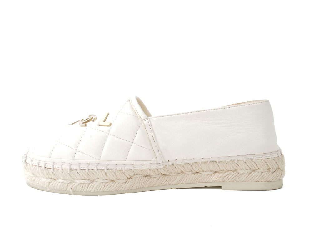 Chanel Metal Quilted Espadrilles 37