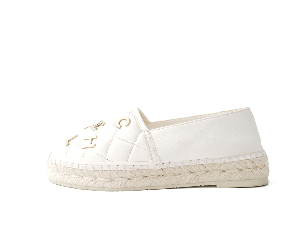 Chanel Metal Quilted Espadrilles 37