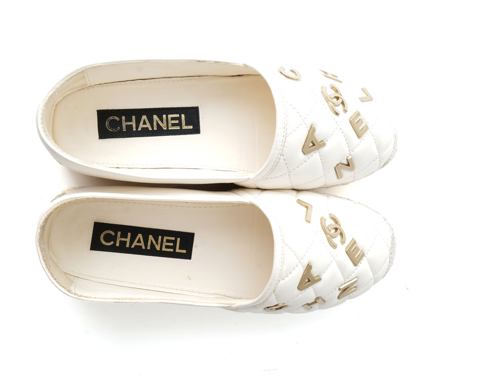Chanel Metal Quilted Espadrilles 37