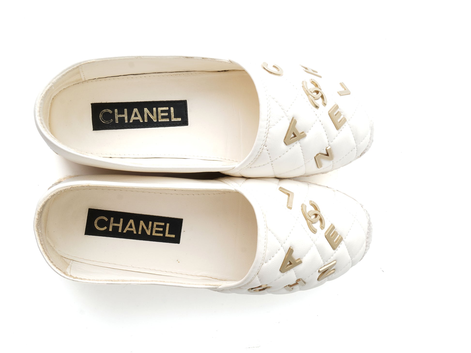 Chanel Metal Quilted Espadrilles 37