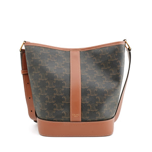 Celine Triomphe Bucket Small Coated Canvas