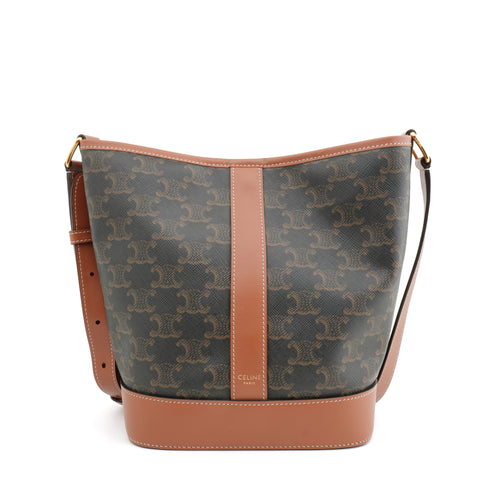 Celine Triomphe Bucket Small Coated Canvas