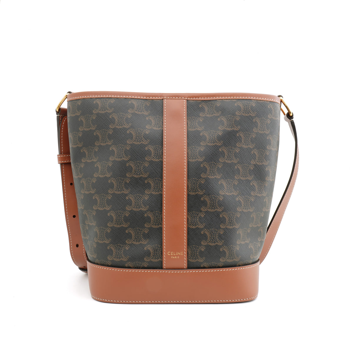 Celine Triomphe Bucket Small Coated Canvas