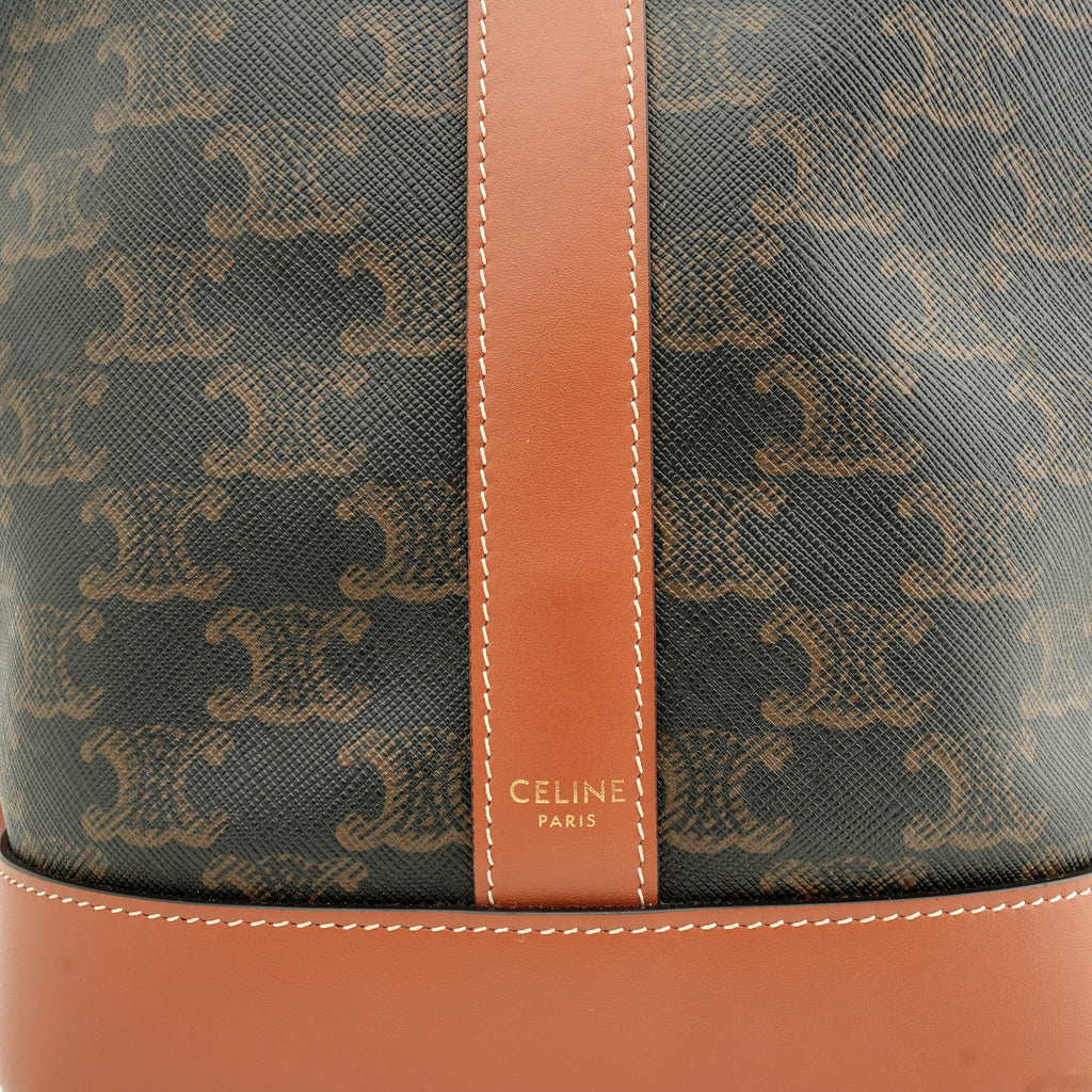 Celine Triomphe Bucket Small Coated Canvas