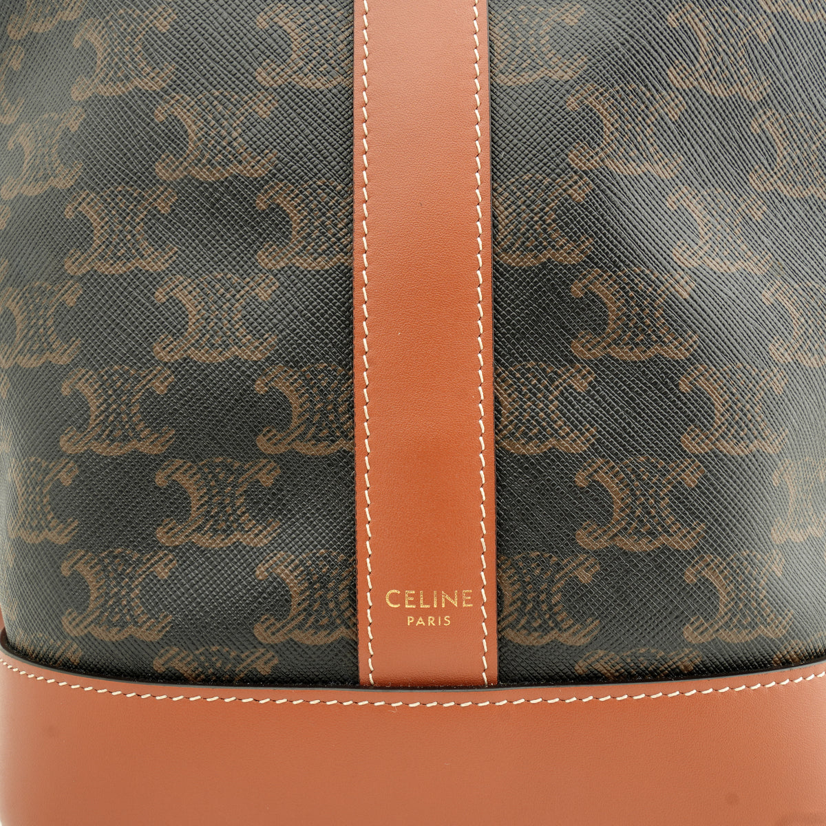 Celine Triomphe Bucket Small Coated Canvas