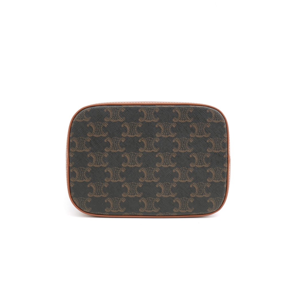 Celine Triomphe Bucket Small Coated Canvas