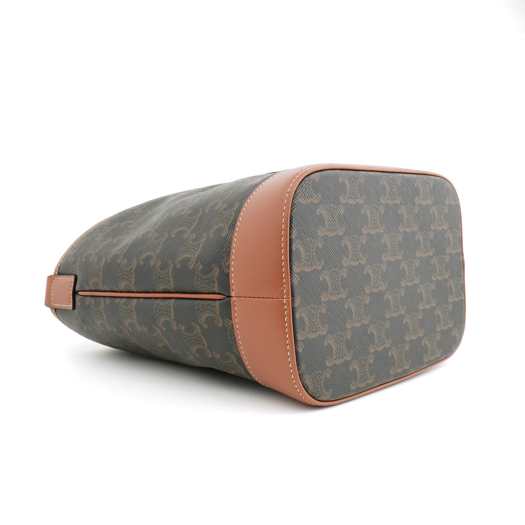Celine Triomphe Bucket Small Coated Canvas
