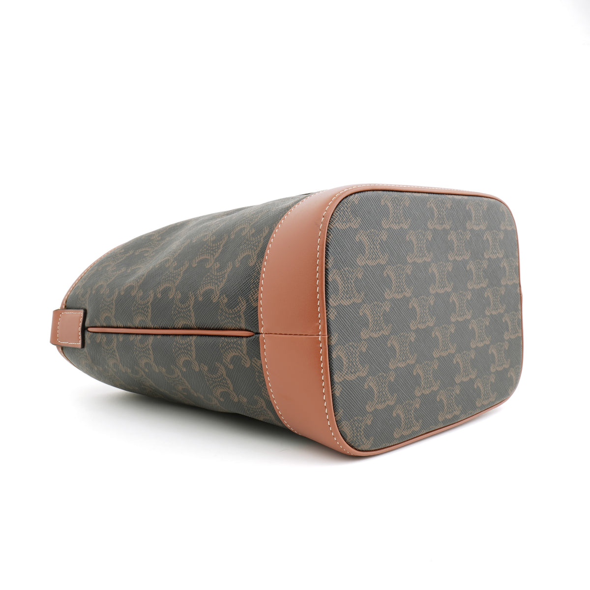 Celine Triomphe Bucket Small Coated Canvas