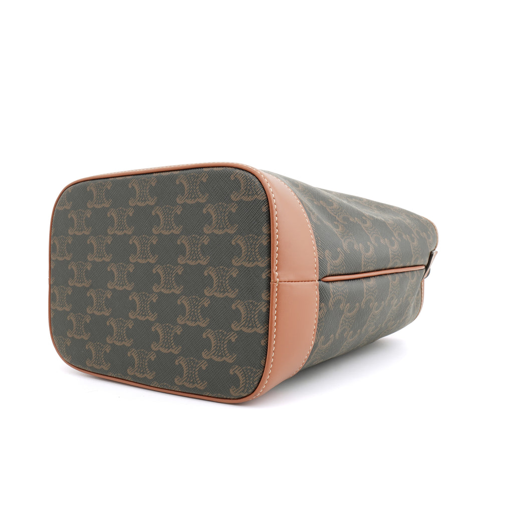 Celine Triomphe Bucket Small Coated Canvas