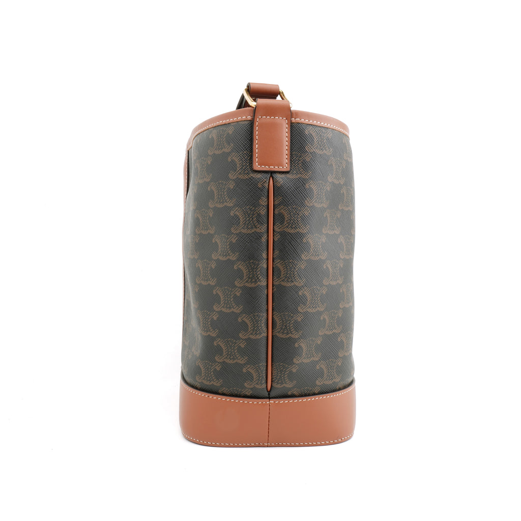 Celine Triomphe Bucket Small Coated Canvas