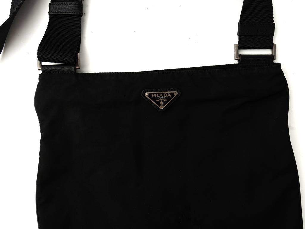 Prada Vela Nylon Flat Messenger