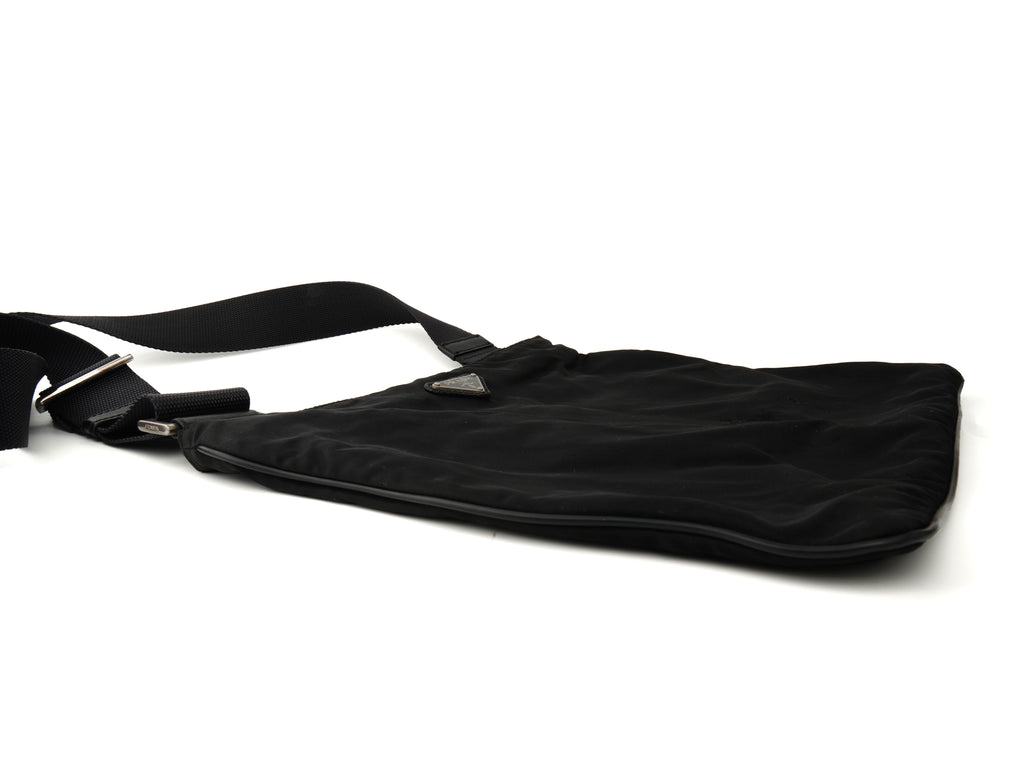 Prada Vela Nylon Flat Messenger