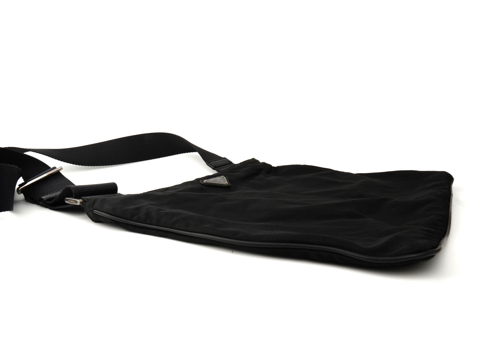 Prada Vela Nylon Flat Messenger