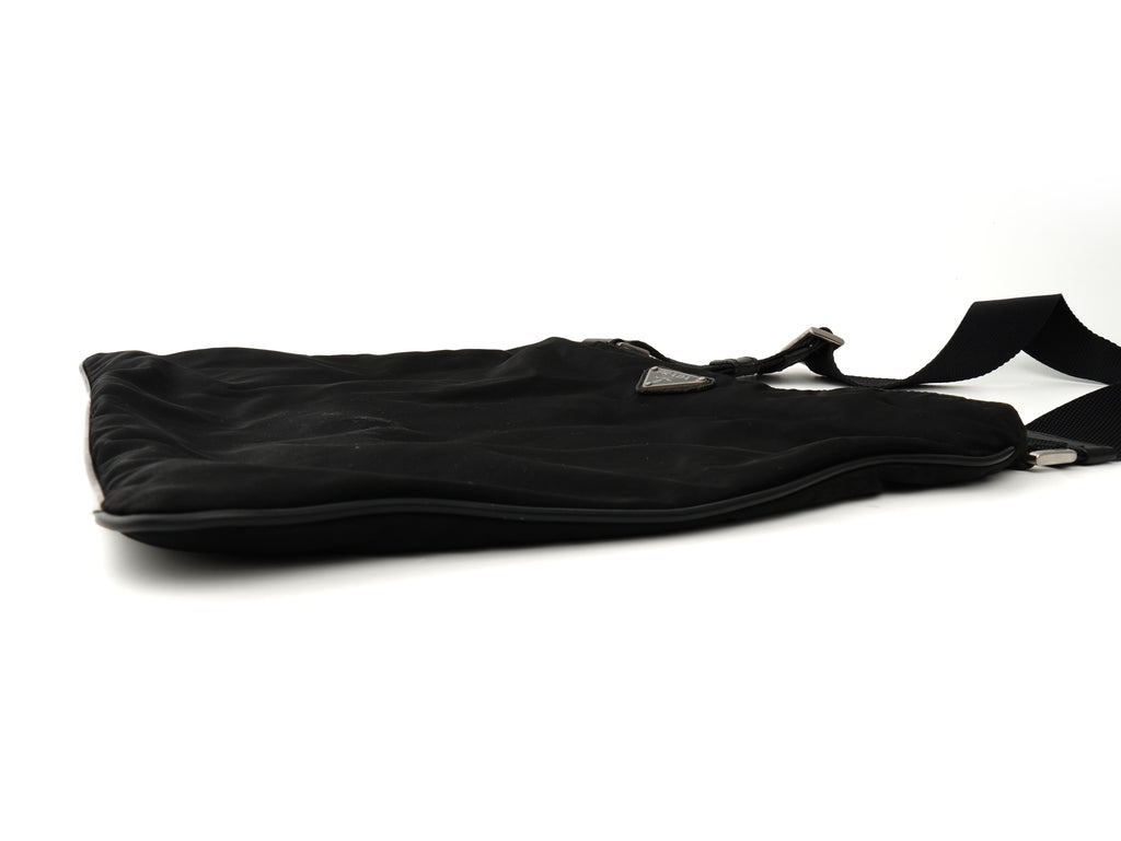 Prada Vela Nylon Flat Messenger