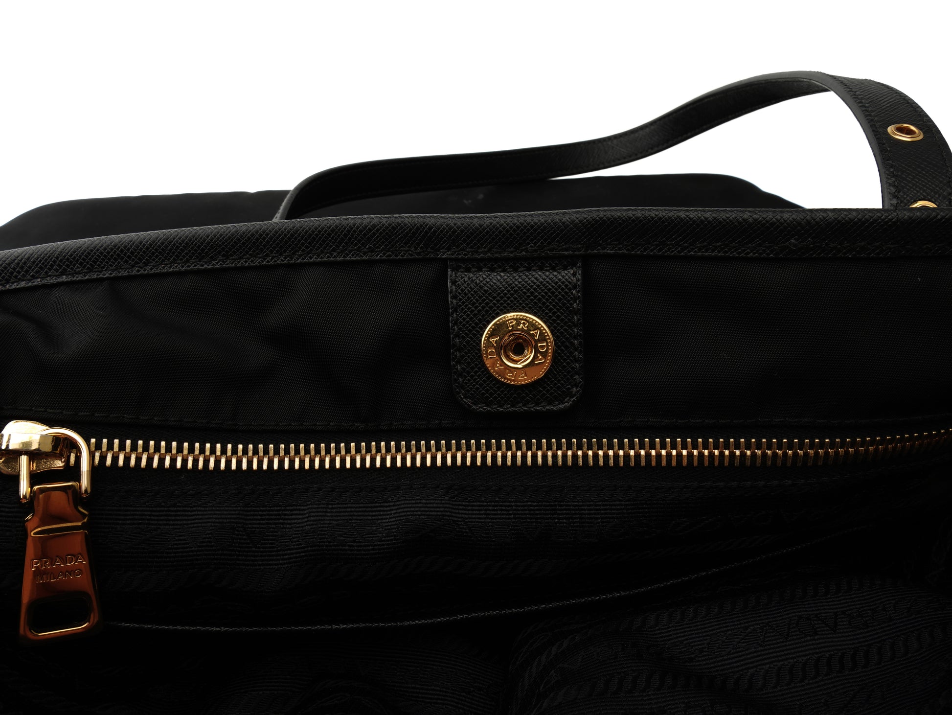 Prada Nylon and Saffiano Trim Tote