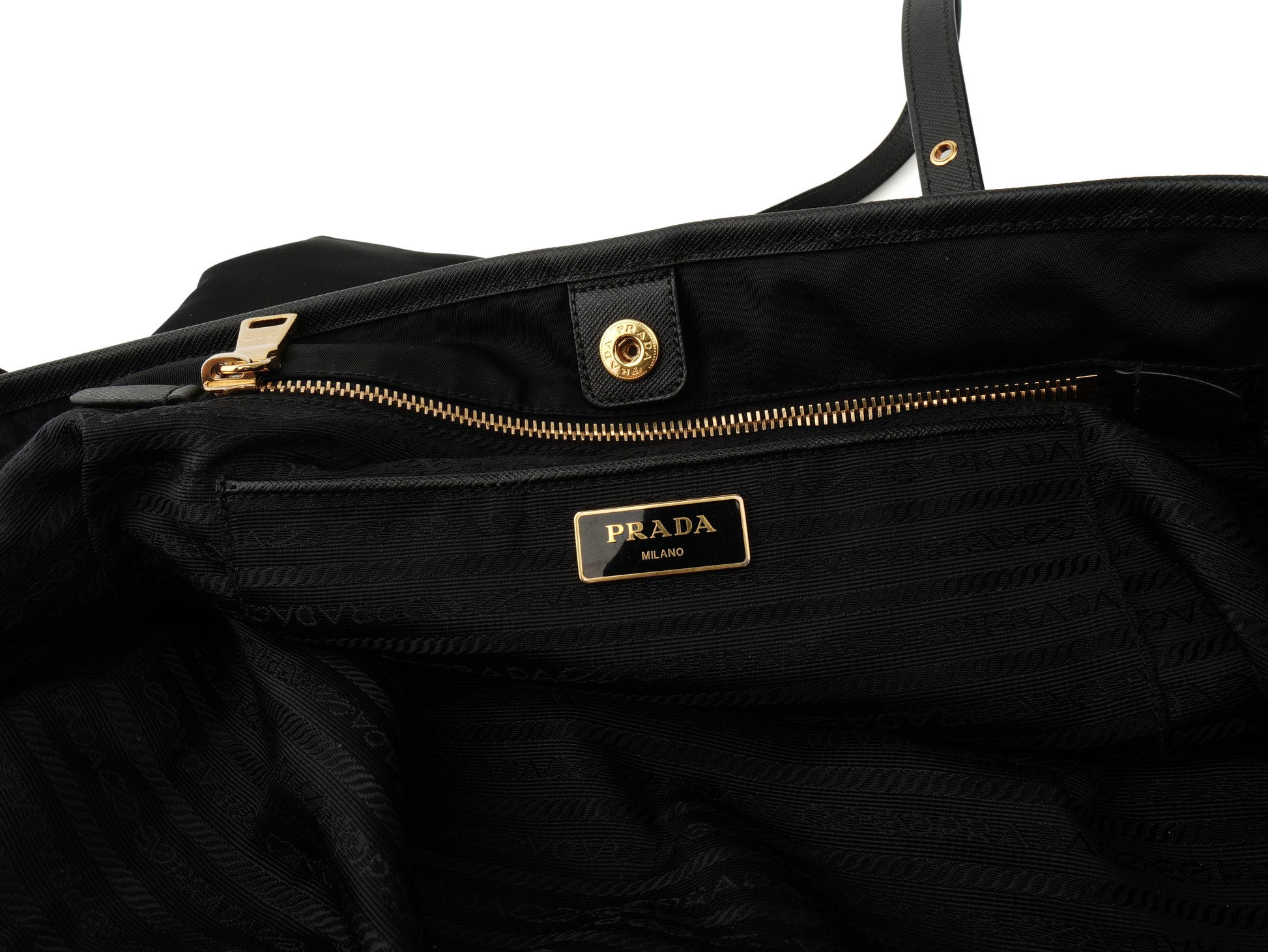 Prada Nylon and Saffiano Trim Tote