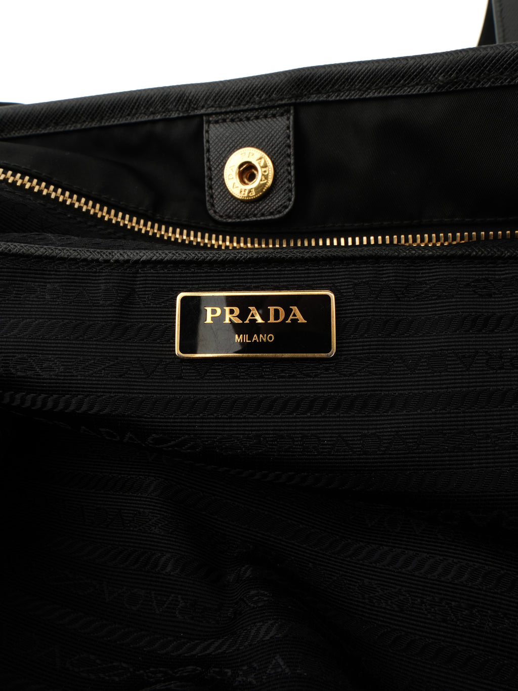 Prada Nylon and Saffiano Trim Tote