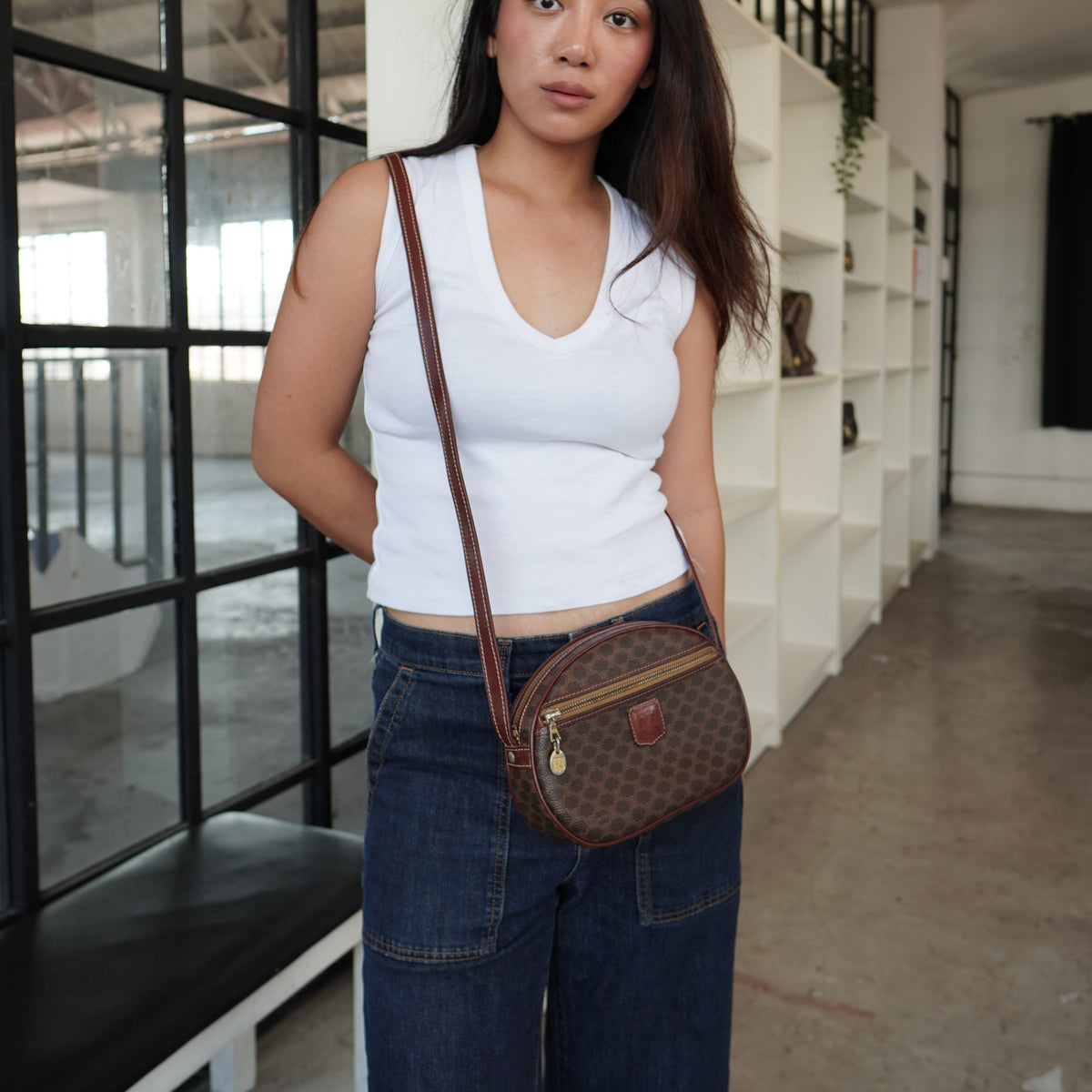 Celine Macadam Crossbody Coated Canvas