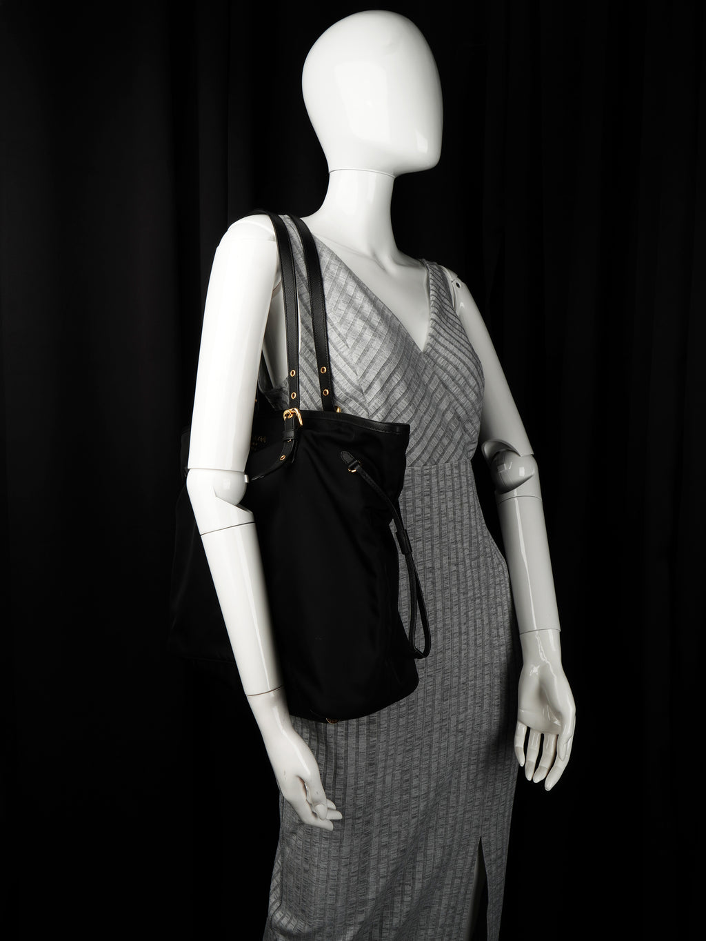 Prada Nylon and Saffiano Trim Tote