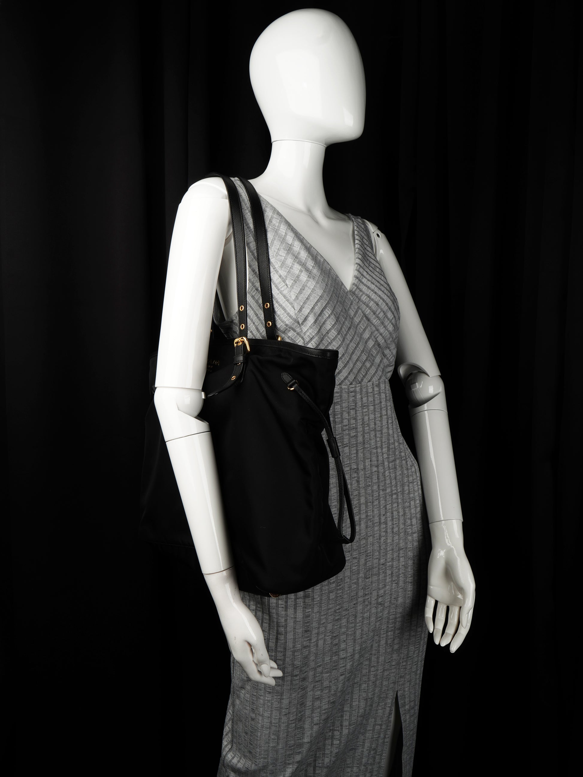 Prada Nylon and Saffiano Trim Tote