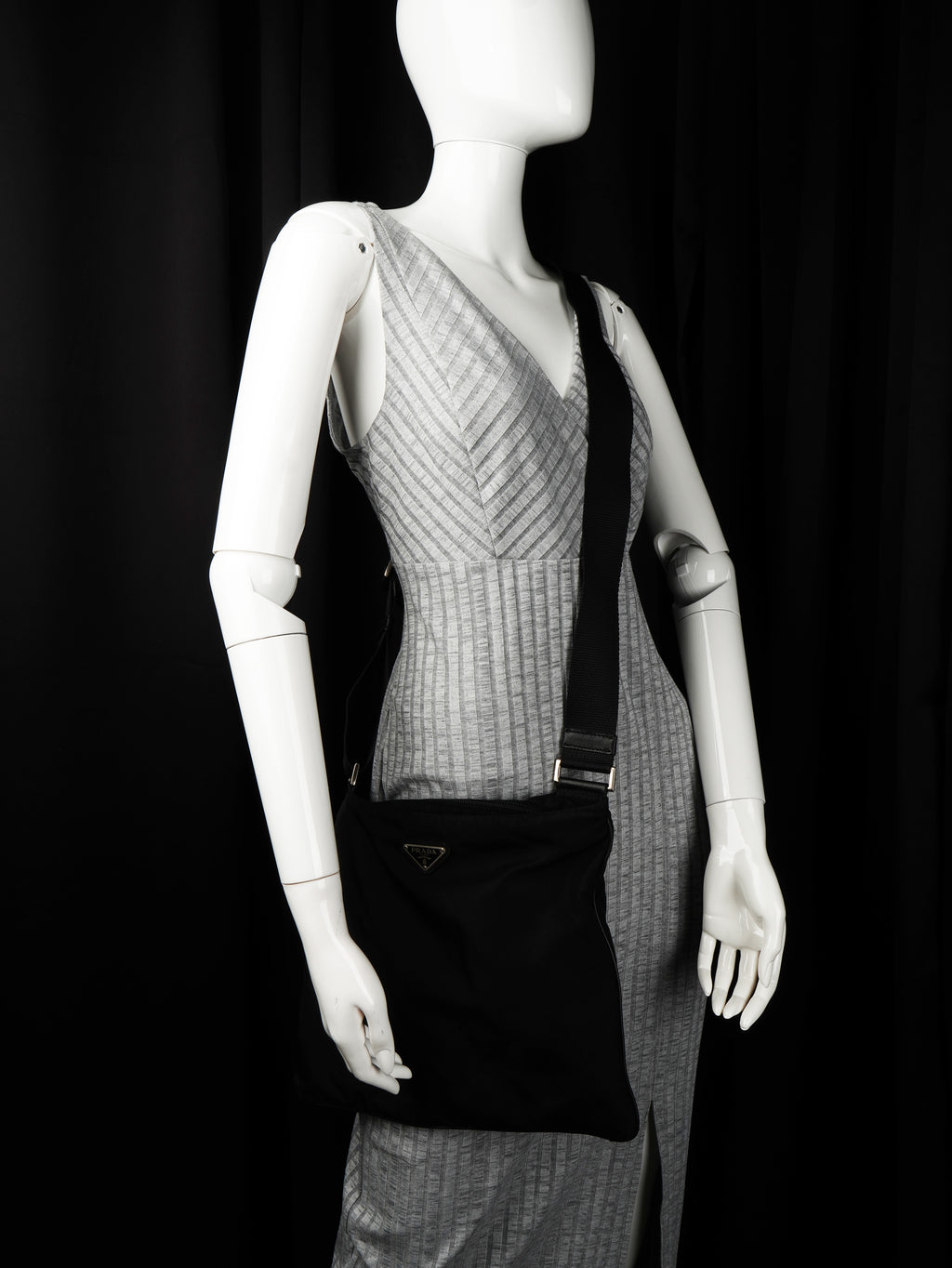 Prada Vela Nylon Flat Messenger